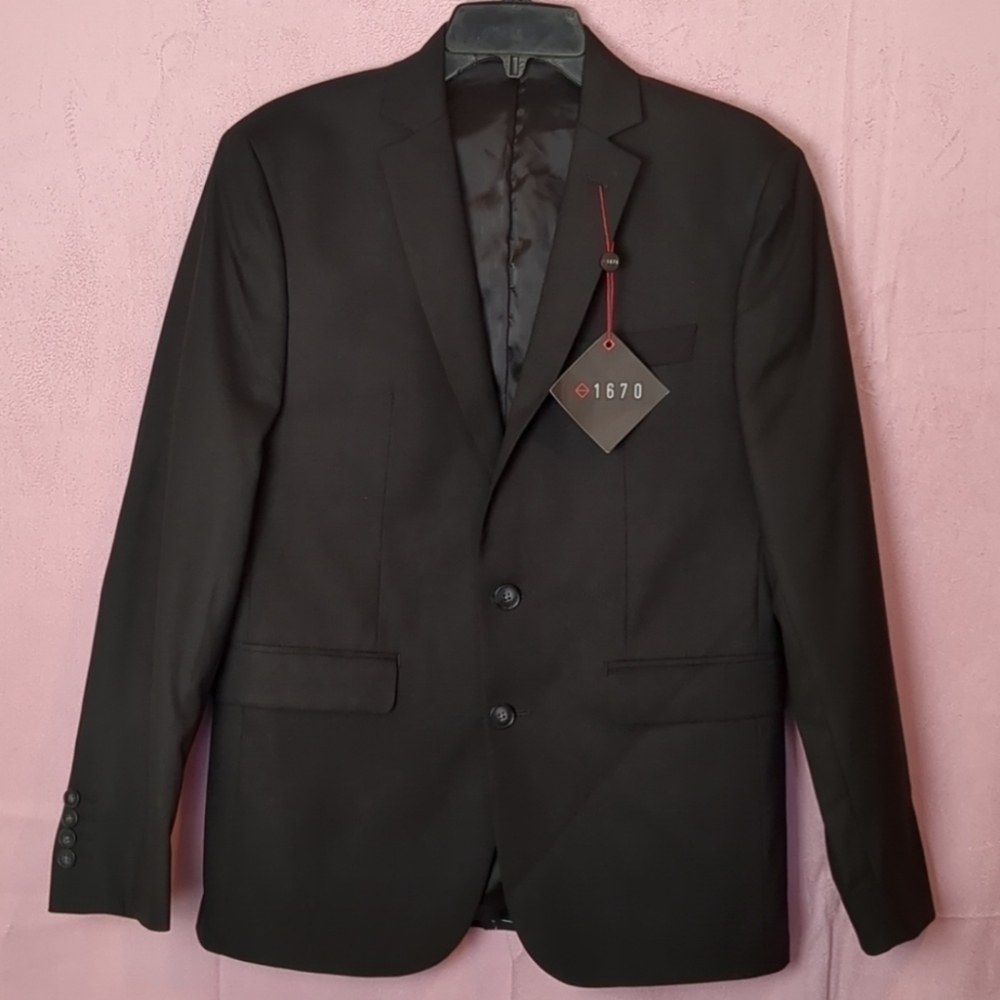 1670 Black Formal Suit Jacket Size 40S